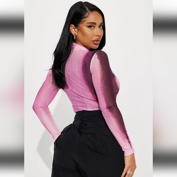 NWT- Deja Vu Bodysuit - Pink/combo - Picture 4 of 8